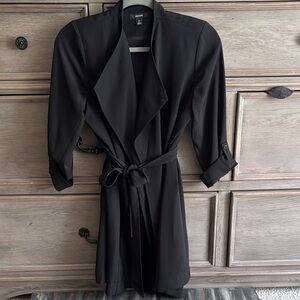 Alfani Black Long Sleeve Tie-Waist Jacket